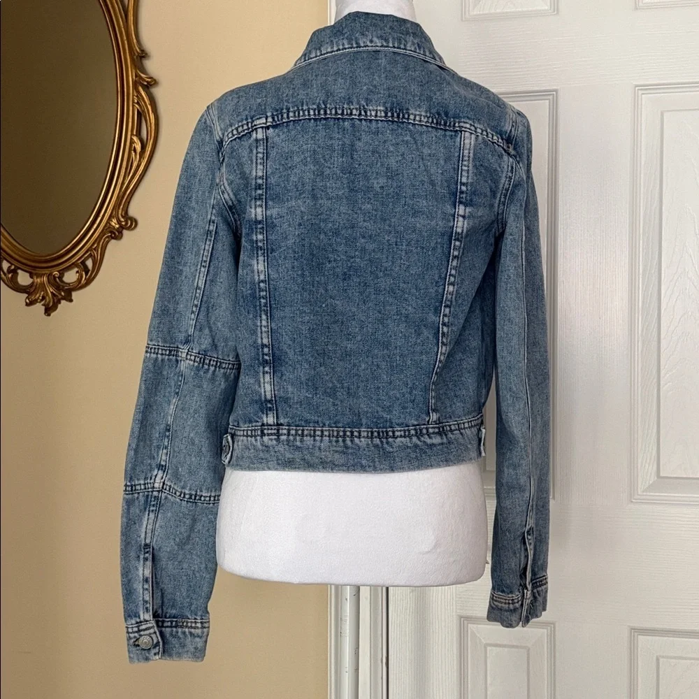 Free People X We The Free Rumors Denim Jacket in Light Indigo Size Small Flaw - Picture 3 of 11